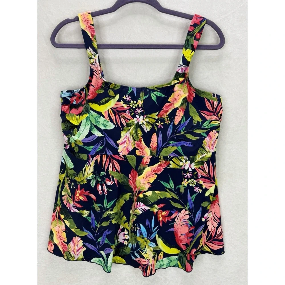 Lands' End Women's Tropical Print Tankini Top Size Large - Picture 1 of 8